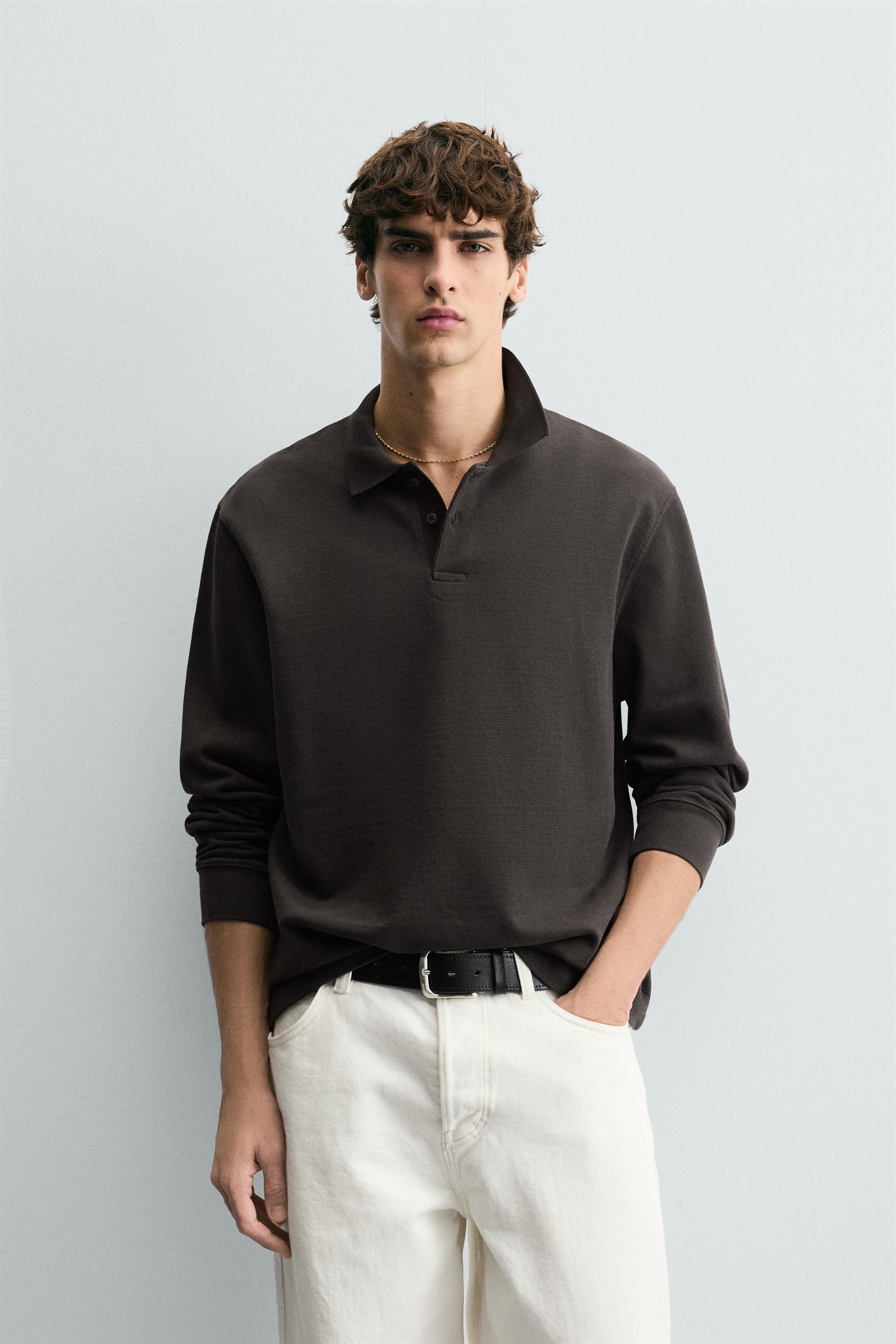 WASHED TEXTURED POLO SHIRT